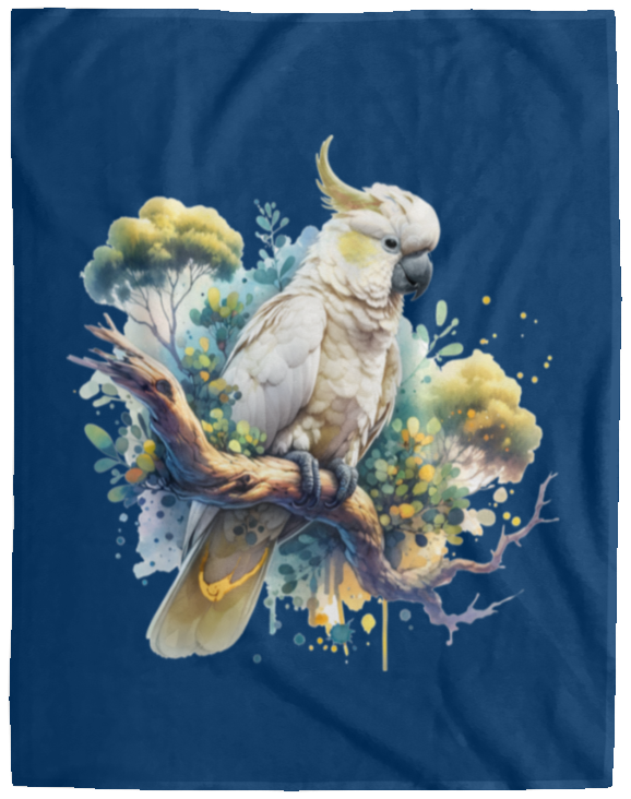 Cockatoo in Tree Fleece Blankets