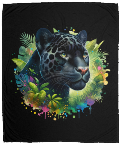 Melanistic Leopard Fleece Blankets