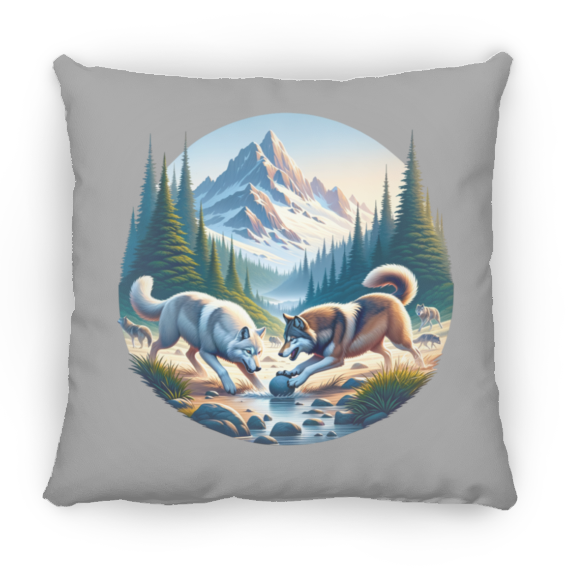 Wolves Playing - Pillows