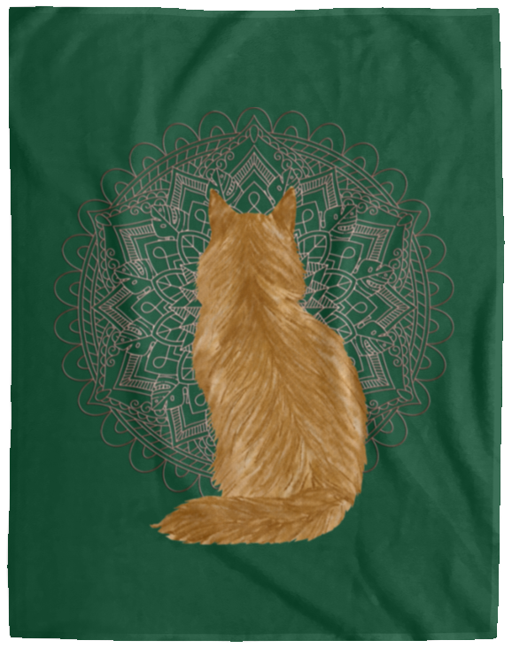 Zen Cat - Longhair Orange Fleece Blankets