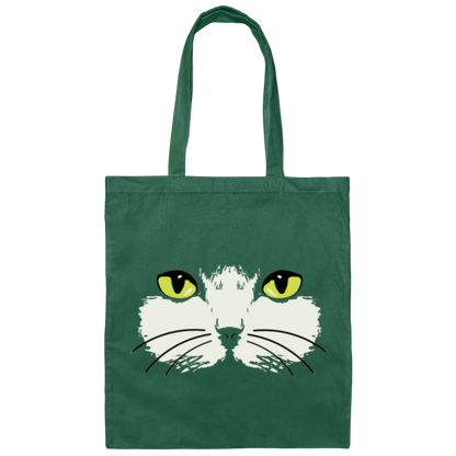 Gold Eyed Cat Face - Canvas Tote Bag