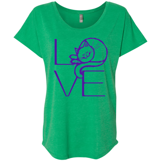 LOVE Cat Ladies Triblend Dolman Sleeve