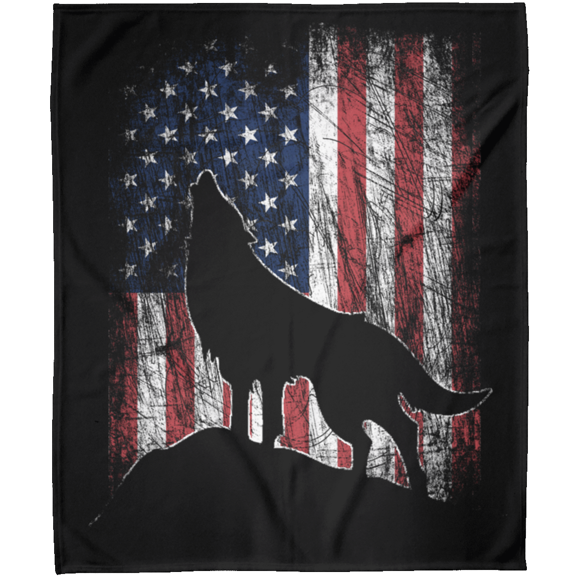 Flag Wolf Blankets