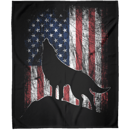 Flag Wolf Blankets