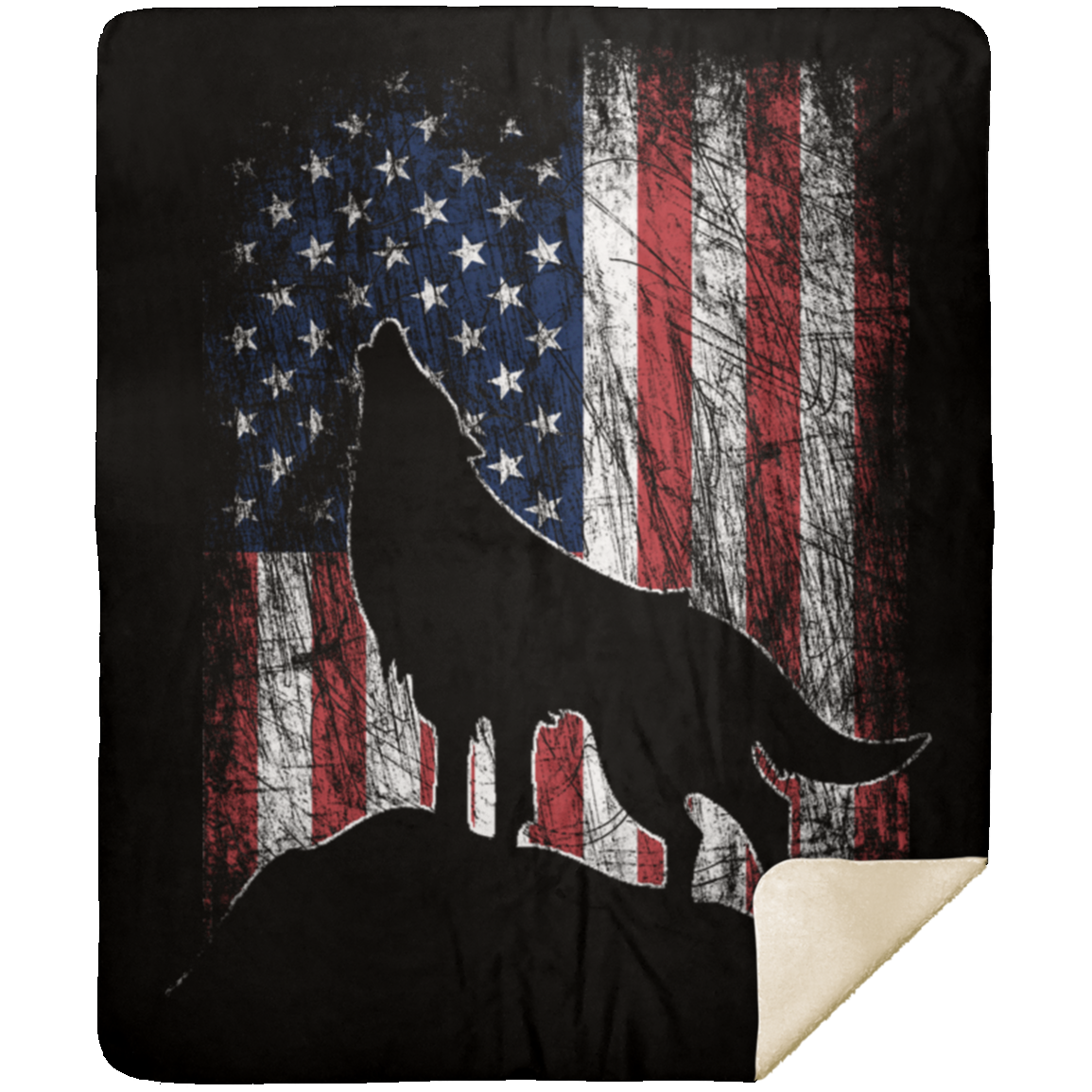 Flag Wolf Blankets