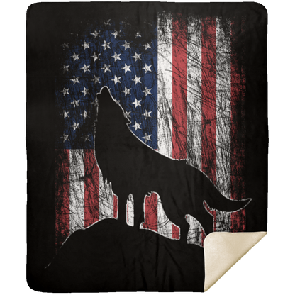 Flag Wolf Blankets