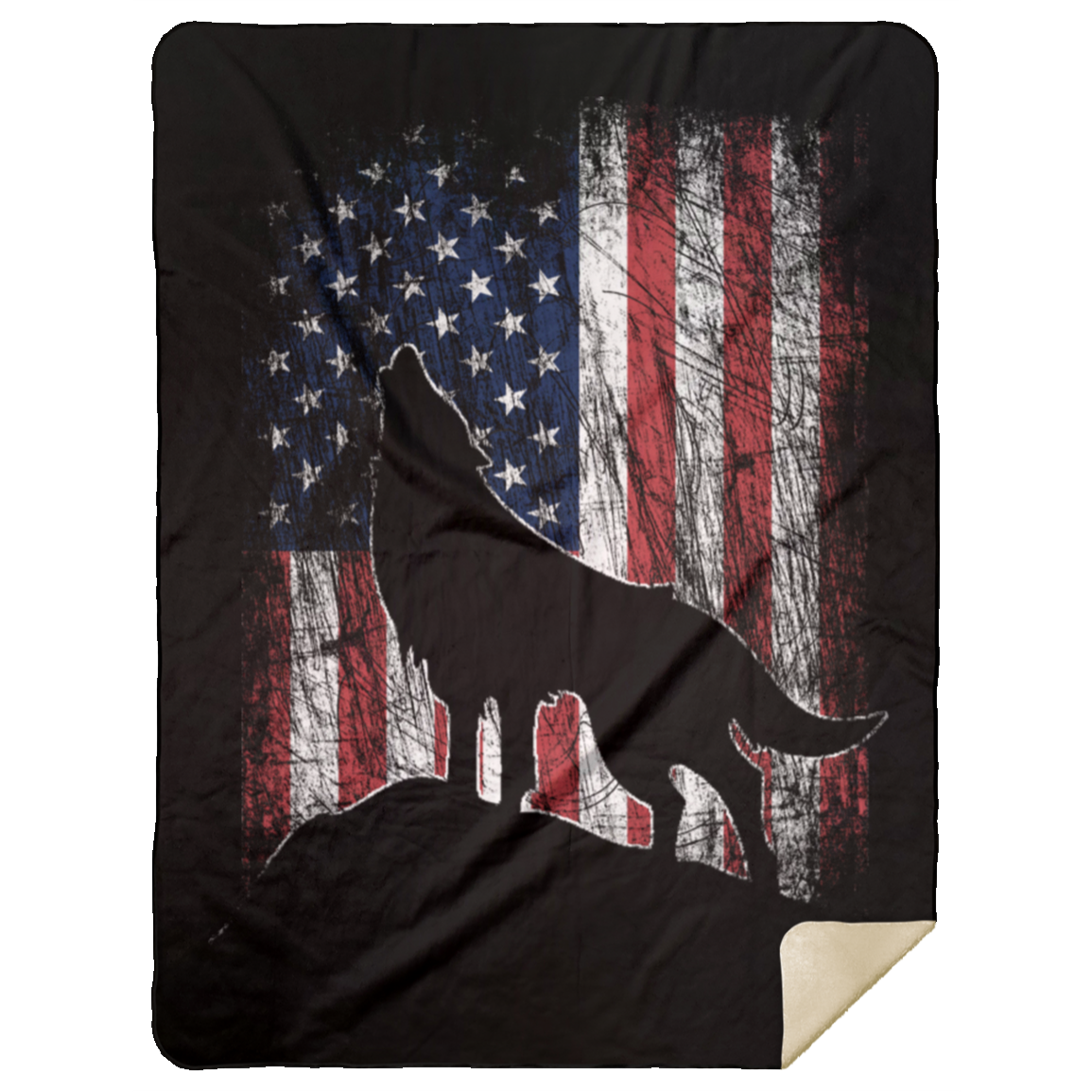 Flag Wolf Blankets